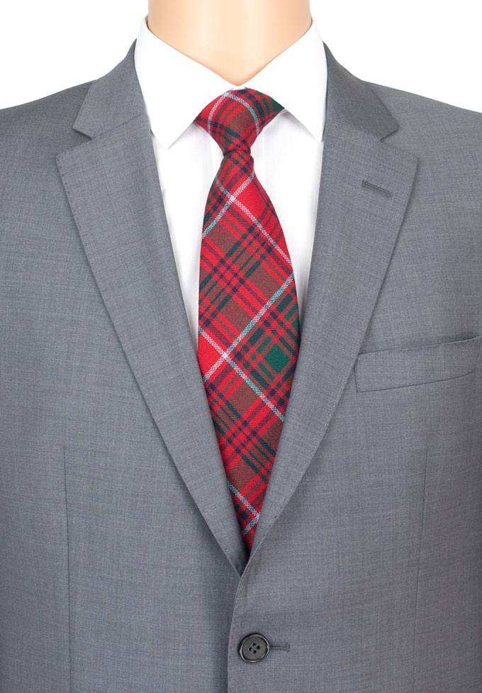 Tie, Necktie, Wool, Plain, Grant Tartan